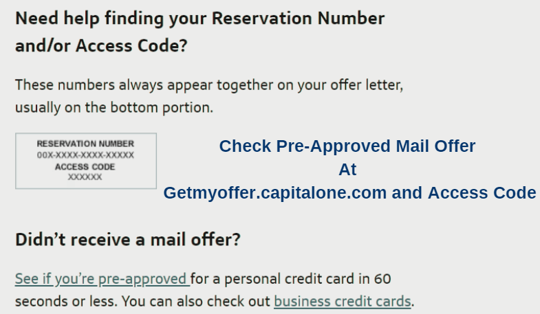 Pre-Approved Mail Offer At Getmyoffer.capitalone.com